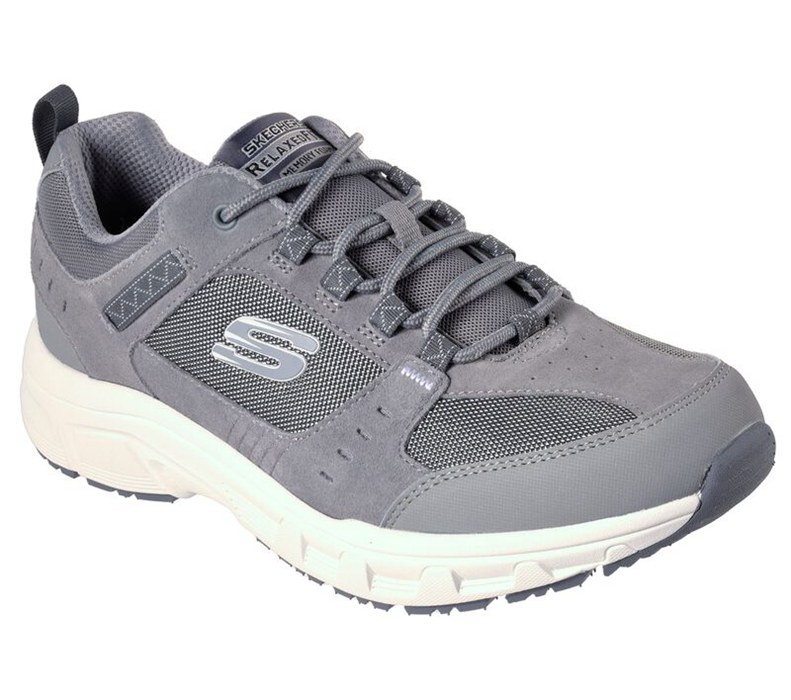 Skechers Herr Grå/Vita Snörskor - Relaxed Fit: Oak Canyon - Sverige (UBRFT-8231)